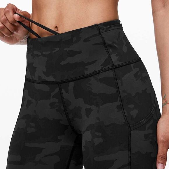 Lululemon Fast and Free Crop 19" Leggings 4 Incognito Camo Running Athletic Gym - Picture 14 of 15